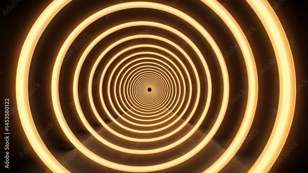 Poster mesmerizing tunnel of concentric circles illuminated by warm light creates captivating visual effect