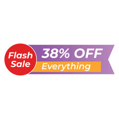  Flash Sale Banner 28 Off Everything Flash Sale Banner A vibrant flash sale banner graphic with a 28 off discount on everything.