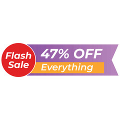  Flash Sale Banner 28 Off Everything Flash Sale Banner A vibrant flash sale banner graphic with a 28 off discount on everything.