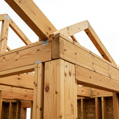 wooden house isolated on white