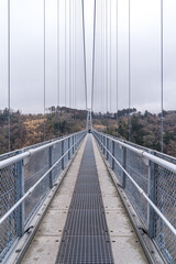 大分県の巨大な吊り橋から見る雄大な自然