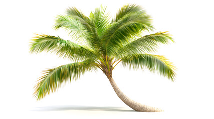 Fototapeta premium Tropical coconut palm tree on a white beach under a summer sky