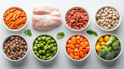 Vibrant Assortment of Fresh Vegetables in Bowls Showcasing Colorful Variety