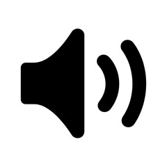 Sound icon with mute and volume toggle on white background, audio control