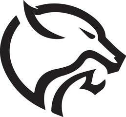 Obraz premium Beast logo design icon silhouette style flat and minimal vector art illustration on a white background. 