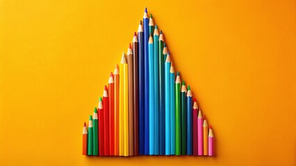 Obraz premium Colorful Christmas Tree Pencils Flat Lay