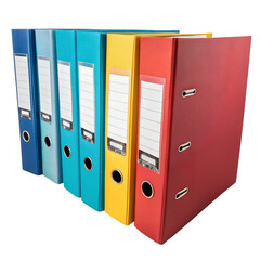 Ring binders files isolated on transparent background.