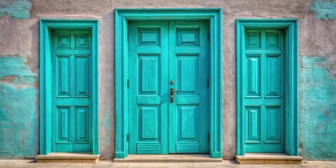 Fototapeta premium Turquoise Door Paint Color Inspiration