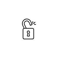 Unlocked icon logo flat vector design