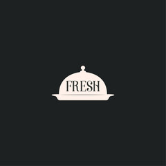 Fresh dish icon logo flat vector design