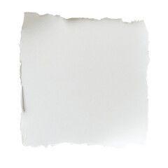 White Torn Paper Texture with Ragged Edges on Transparent Background