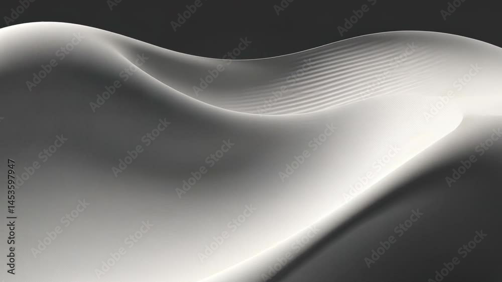 Poster elegant abstract design smooth curves and waves in white and gray, creating tranquility and texture 