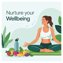 Self Care Day Vector Designs – Wellness, Mindfulness, and Motivational Quote Illustrations in Solid Colors for Posters, Social Media, and Print Media