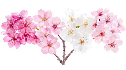 Obraz premium Delicate cherry blossom watercolor floral arrangement botanical art nature colorful tranquil