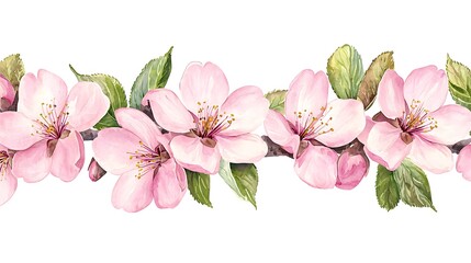 Naklejka premium Floral watercolor style botanical art display nature scene artistic illustration elegant view