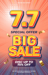 7.7 shopping day sales with vertical poster template