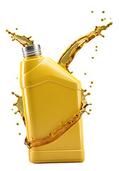 Premium motor oil lubricant synthetic engine oil change automotive fluid for vehicle maintenance on transparent background