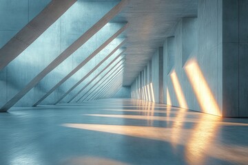 Obraz premium Modern concrete interior architectural hallway design.