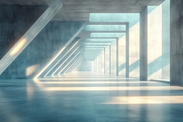 Obraz premium Modern concrete corridor interior design.