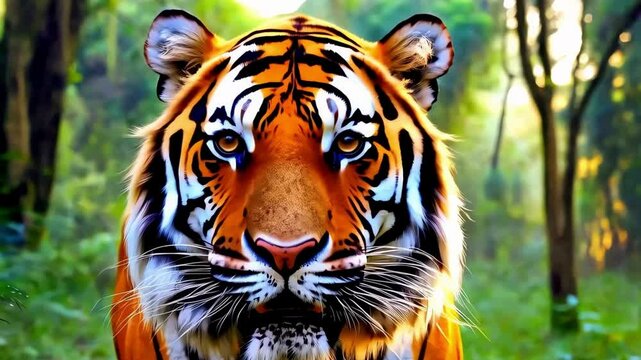 The glance of Silent King, A Tiger is showing his attractive eyes