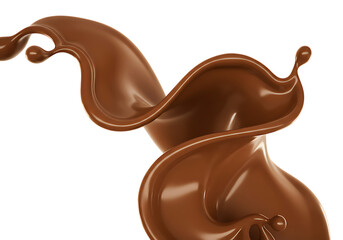Chocolate splash liquid motion brown sweet dessert food photography delicious cocoa sauce illustration on transparent background