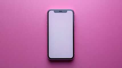 Phone with blank white screen on soft solid background 