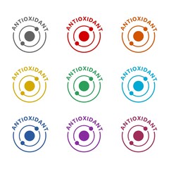 Antioxidant icon isolated on white background. Set icons colorful