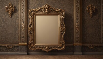Ornate frames, damask backdrop, classic style  ,  repeat,  seamless