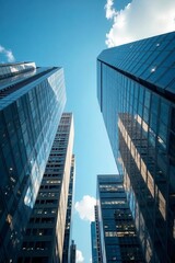 Successful business deal, skyscraper backdrop, professional, office