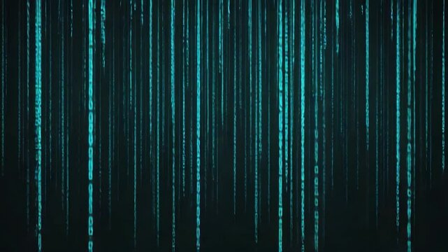 Digital code streams falling vertically, abstract background, tech concept, for website design, presentations