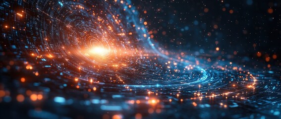 Obraz premium Abstract swirling vortex of vibrant colors.