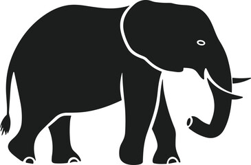 Stylized Elephant Silhouette Vector – Elegant Wildlife Graphic for Creative Use