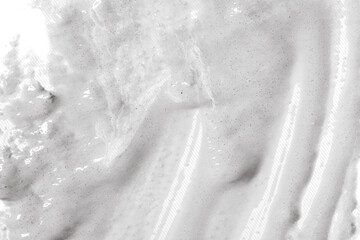 Gray paint strokes cover the surface. The paint is thick and has a glossy texture, which gives it a...