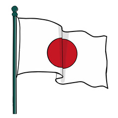 Fototapeta premium vector illustration of a flag of japan