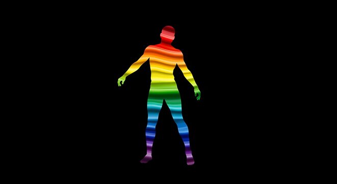 Rainbow Human Silhouette Pride LGBTQ+ Symbol