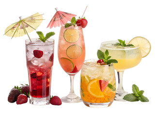 cocktail with lime isolated on transparent background