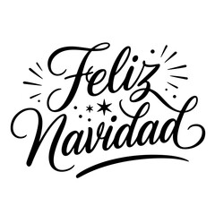 Fototapeta premium Feliz Navidad Vector Design on White Background