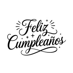 Feliz Cumpleaños Vector Design on White Background