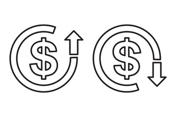 cost reduce icon vector. cost reduce sign icon for web site