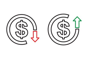 cost reduce icon vector. cost reduce sign icon for web site
