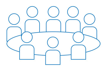 Meeting room conference table discussion business team 
 icon .