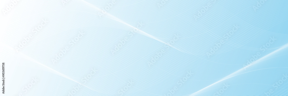 Poster Light blue tech wave abstract background with curved digital lines