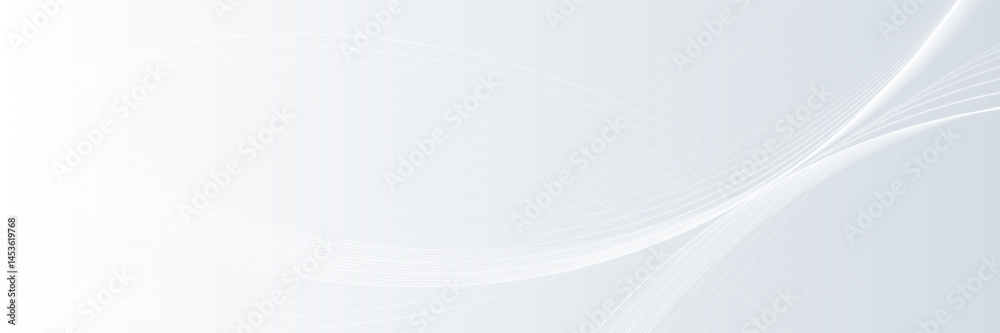 Aufkleber White Abstract Background with Smooth Flowing Curves and Lines