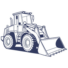Bulldozer Side View Art