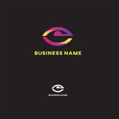 Modern vector logo with letters U and E