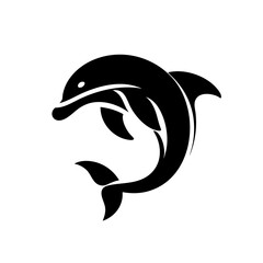 Obraz premium Leaping Dolphin: Oceanic Mammal Silhouette