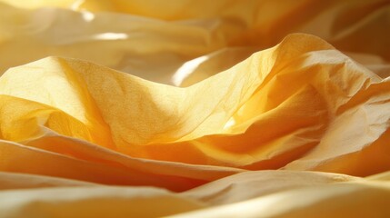 Obraz premium Soft, pale yellow fabric draped in sunlight