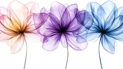Obraz premium Delicate floral artwork in a serene nature setting close-up digital illustration
