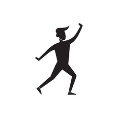 Fototapeta premium Man Dancing Silhouette with R...