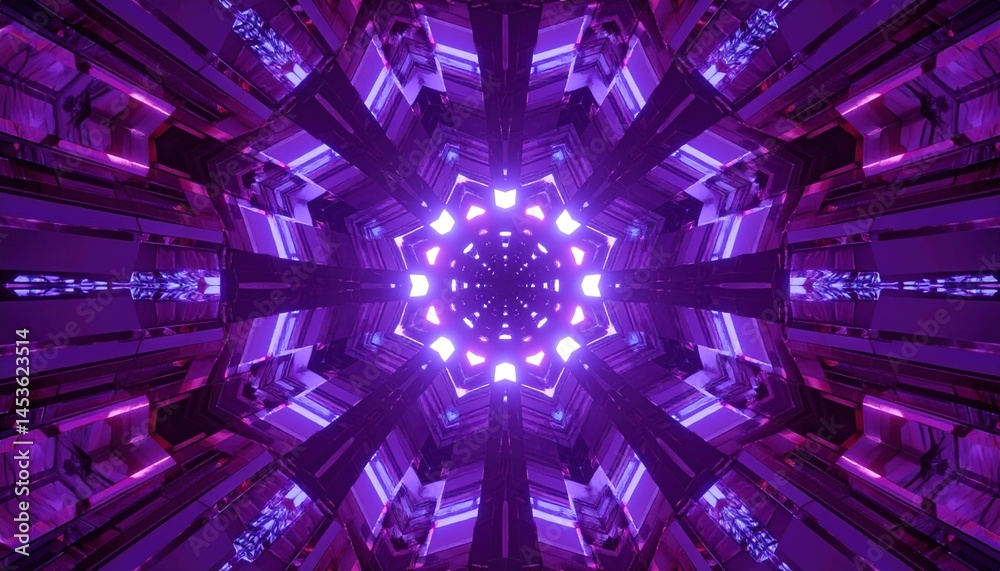 Poster exploring dynamic neon patterns virtual space abstract art digital realm frontal view visual innovat